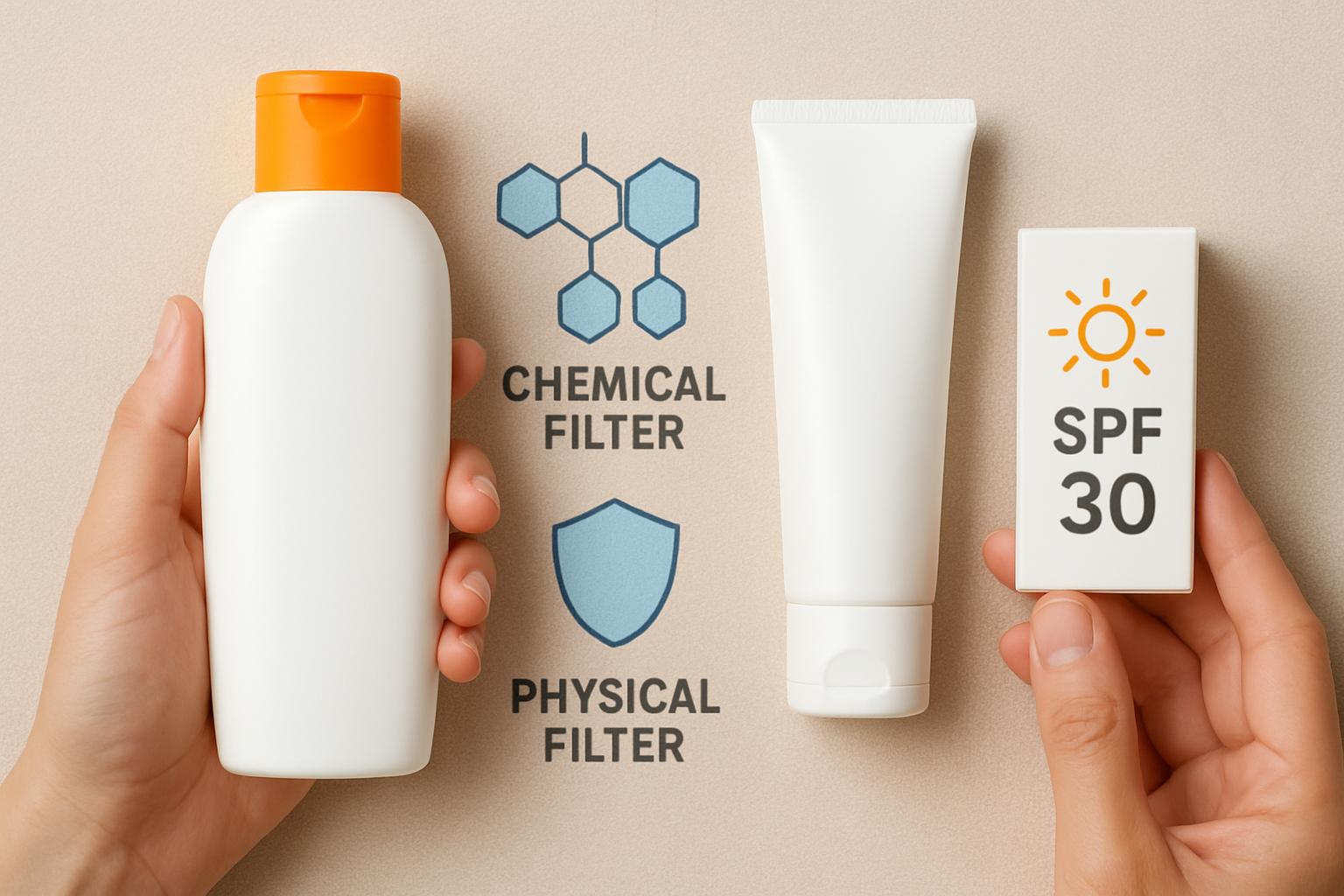 Analiza składu filtrów przeciwsłonecznych – filtry chemiczne vs fizyczne. Jak wybierać SPF i co oznaczają liczby na opakowaniu Analiza składu filtrów przeciwsłonecznych – filtry chemiczne vs fizyczne. Jak wybierać SPF i co oznaczają liczby na opakowaniu